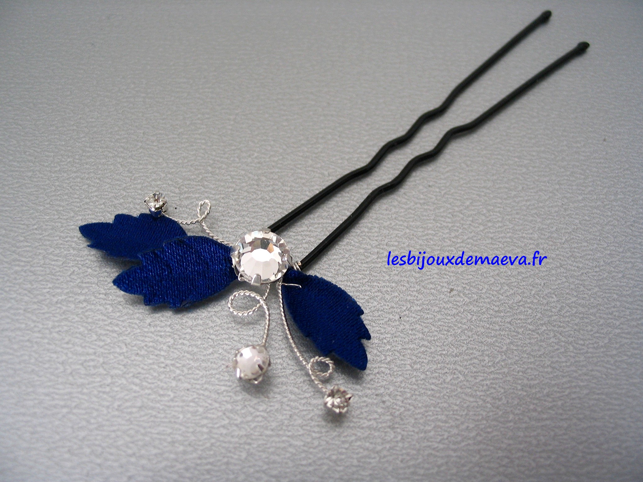 Lot Pic/bijou/épingle Cheveux Mariée/Mariage Bleu roi Blanc fleur perle robe 