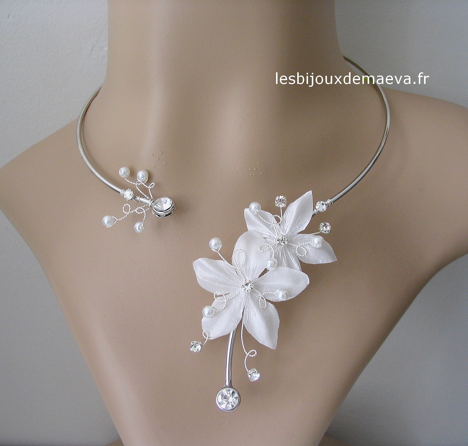 Bijoux mariage fleur collier Fabuleuse