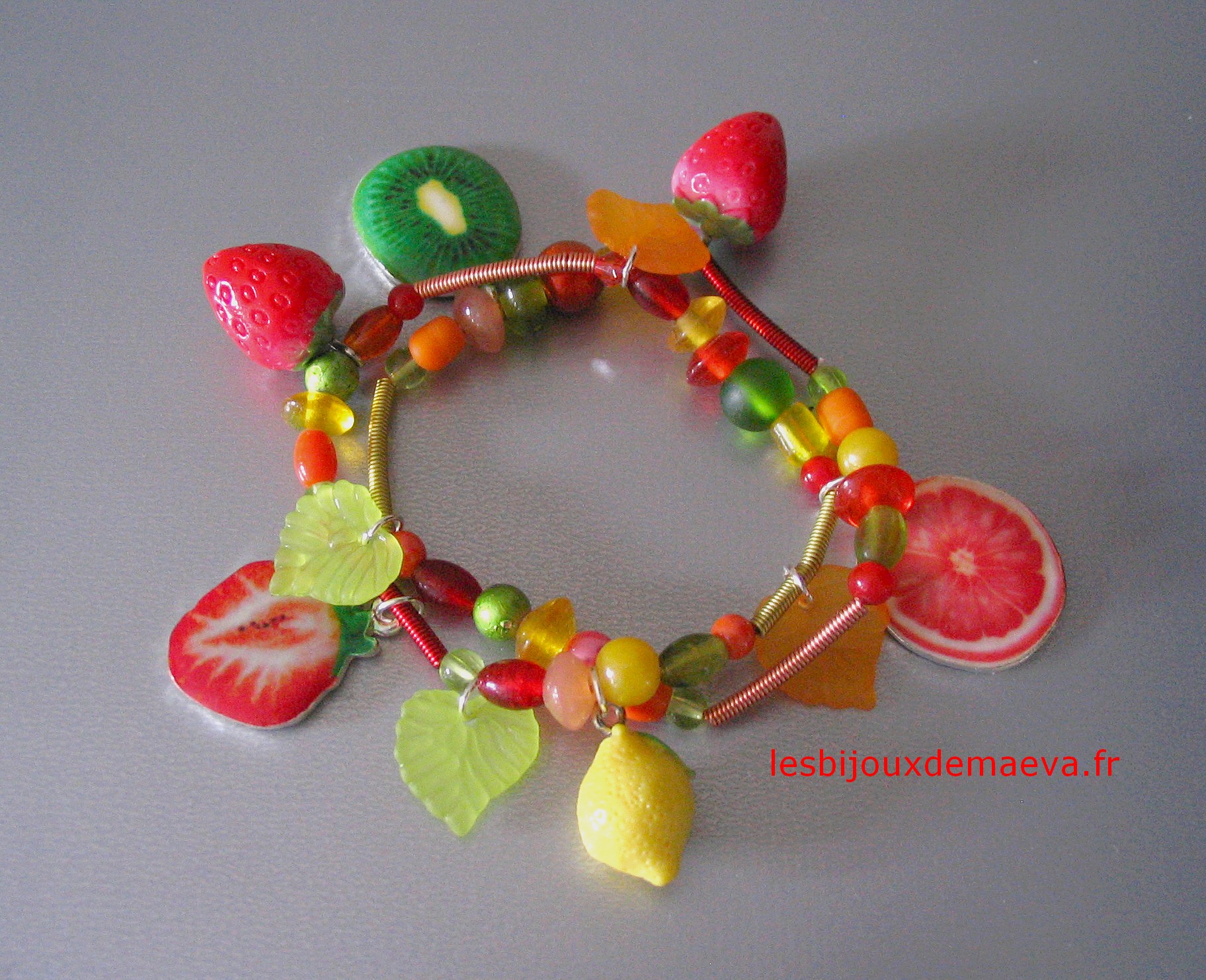 Bracelet fantaisie jaune rouge vert Tutti Frutti