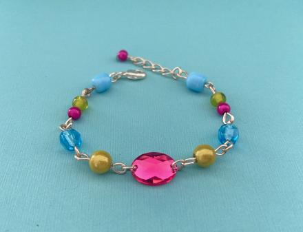 Bijoux enfant, barrette, bracelet  petite fille rose et bleu - Un grand  marché