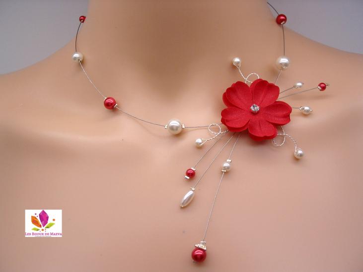 collier mariage rouge